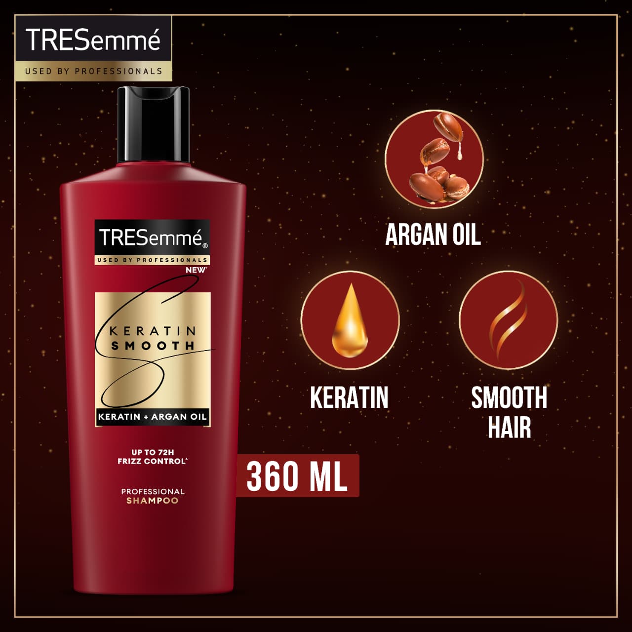 TRESEMME SHAMPOO KERATIN SMOOTH WITH ARGAN OIL 360 ML