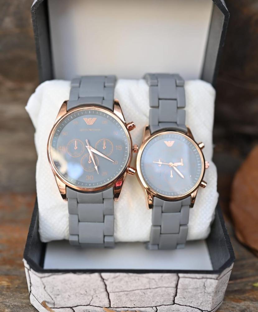 Couple Chronograph Watches Grey