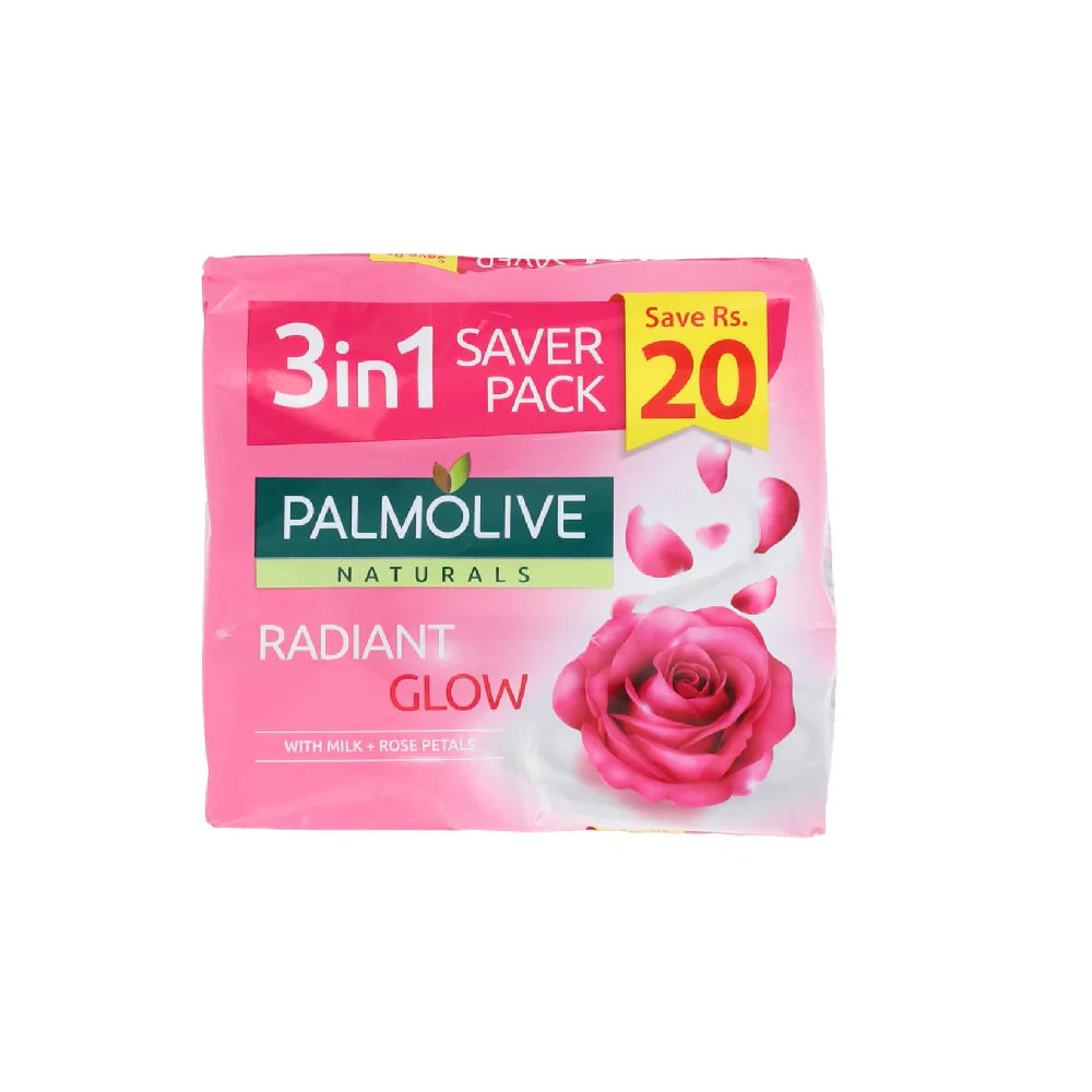 PALMOLIVE SOAP RADIANT GLOW MILK AND ROSE 3X130 GM
