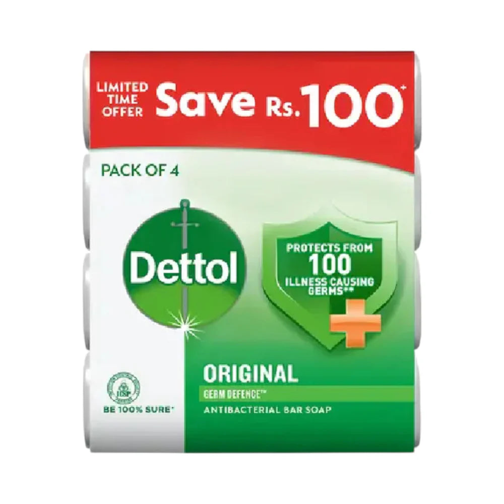 DETTOL ANTIBACTERIAL SOAP ORIGINAL SAVE RS 45 4X110GM