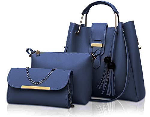 QUEEN 3 PCS BLUE HANDBAG
