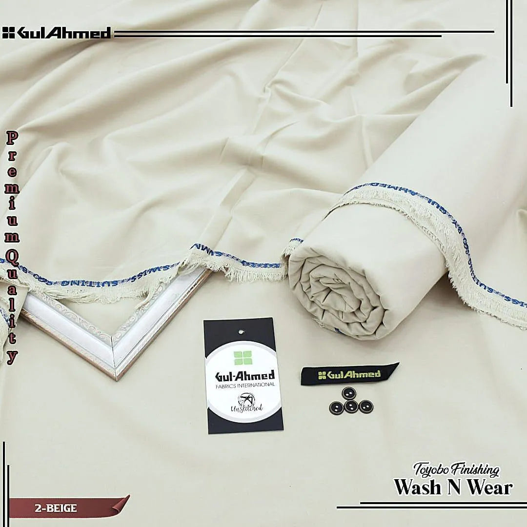 Gul Ahmed Men's unstitched Wash and Wear